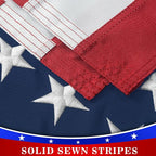 High Wind American Flag for Outdoor 4x6 Ft - Heavy Duty Allegiance US Flag with Embroidered Stars, Sewn Stripes & Brass Grommets All Weather Fade Resistant for Outside Use