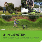 Greenworks 80V 25" Brushless Cordless (Self-Propelled) Dual Blade Lawn Mower (LED Headlight + Aluminum Handles), 4.0Ah Battery and Rapid Charger Included