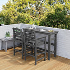 SERWALL Outdoor Bar Table and Chairs Set, Adirondack Bar Chairs Set of 2 and Bar Height Table, All Weather HDPE Outdoor Patio Bar Set, Outdoor Furniture for Outside, Poolside, Backyard, Garden, Grey