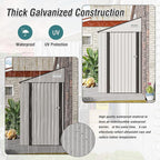 8x4 FT Outdoor Storage Shed, Metal Shed with Floor, Lockable Door, Sloping Roof, All-Weather Lean to Resin Shed for Garden, Backyard, Patio, Lawn (White)