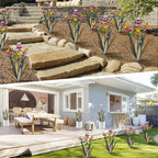 TOMBABY Garden Outdoor Butterfly Enlarge Thickened Wind Resistant Metal Agave Garden Art Metal Plant Country Sculpture Statue Decorations Ornaments Artificial Waterproof Butterflies(Blue 2pcs)