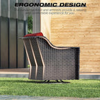 Joyside Wicker Patio Furniture Sets, 6 Pieces Upgraded Large Size Outdoor Furniture with Swivel Rocking Patio Chairs, Outdoor Ottoman, 3-Seat Sofa and Side Table, Thick Cushions, Wide Armrest