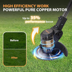 21V Electric Weed Eater, Cordless Brush Cutter Trimmer with Adjustable Pole & Battery-Powered, Lightweight & Low Noise, Foldable 3-in-1 Weed Wacker for Outdoor, Garden and Yard Use