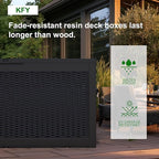 DRATO 320 Gallon Deck Box, Outdoor Large Waterproof Resin Storage Box with Lockable Lid for Patio Cushions, Gardening Tools, Black
