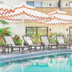 LUE BONA Chaise Lounge Chair Outdoor Set of 4, HDPS and HDPE Wicker Chaise Lounger with 5 Positions, Pool Lounge Chairs with Wheels and Adjustable Backrest for Patio, Poolside, Deck, Backyard