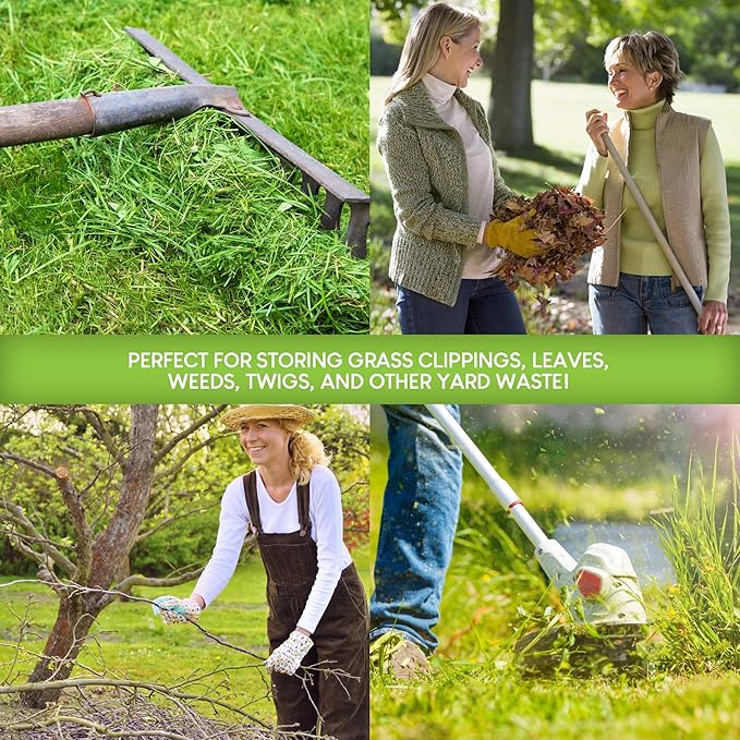 30 Gallon Kraft Lawn and Leaf Bags (20 Pack) Eco-Friendly Heavy Duty Large Paper Trash Bags, Made in the USA Tear Resistant Yard Waste Bags for Grass Clippings, Wet and Dry Leaves, Weeds, Twigs