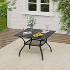 VICLLAX 5 Pieces Patio Dining Set, Outdoor Furniture Set of 4 Patio Swivel Dining Chairs and Square Patio Table with Umbrella Hole, Dark Charcoal Chairs & Black Tabletop
