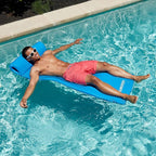 TRC Recreation Sunsation Vinyl Coated Foam Swimming Pool Float Mat Adult Lounger with Built-in Roll Pillow