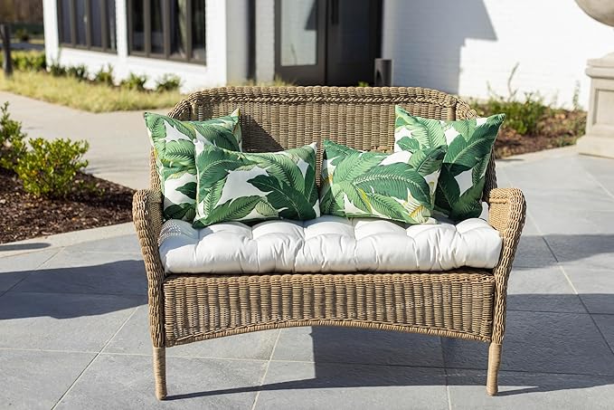 RSH Décor: Set of 2 Lumbar Throw Pillows | Indoor/Outdoor All Weather Polyester Fabric | Decorative Accent Cushions for Patio Furniture | Reversible | 26” x 16" | Swaying Palms Aloe