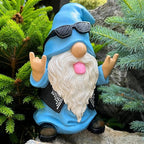 Mood Lab Garden Gnome - Rocker Gnome Statue - 9.25 Inch Tall Lawn Figurine - for Outdoor or House Decor - Funny Yard and Patio Decoration