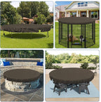 ECOOPTS 17 ft Round Pool Cover for Above Ground Pools, Swimming Pool Cover Protector Winter Safety Cover (Brown)