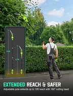 Pole Saws for Tree Trimming, 2-in-1 Electric Pole Saw & 8” Mini Chainsaw Cordless with Extension Pole, 15FT Max Reach Pole Saw Battery Powered, Tree Trimmer Limb Branch Cutter Pruner, 2×3.0Ah Battery