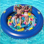 JAMBO Huge Round 76 x 76 Tanning Pool Lounger, Pool Float, Inflatable Sun Tanning Pool Float, Tanning Chair, Pool Floats Adult, Water Lounge Raft Pool Lounger Adults, Tanning Raft Sunchill Tanning Bed