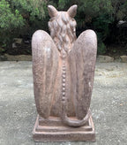 Zaer Ltd. Set of 2 Garden Griffin Statues, Magnesium-Cement Sculptures, 28.3" H Outdoor Entrance Decor (Antique Rust)