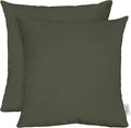 RSH DECOR: Sunbrella Square Throw Pillows Set of 2 | 20" x 20" | Water and Fade-Resistant Performance Fabric | Outdoor Pillow Covers with Down-Alternative Inserts | Made in USA (Cast Ivy Green)