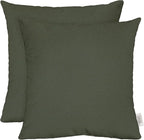RSH DECOR: Sunbrella Square Throw Pillows Set of 2 | 24" x 24" | Water and Fade-Resistant Performance Fabric | Outdoor Pillow Covers with Down-Alternative Inserts | Made in USA (Cast Ivy Green)