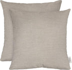 RSH DECOR: Sunbrella Square Throw Pillows Set of 2 | 20" x 20" | Water and Fade-Resistant Performance Fabric | Outdoor Pillow Covers with Down-Alternative Inserts | Made in USA (Cast Silver)