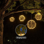 LIGHTSHARE 16IN 128LED Light Ball Yard Decoration Pathway Lights Sphere Light with Fold Flat Metal Frame Indoor Outdoor Waterproof Garden Lights, Plug in