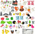 Mini Fairy Garden Accessories 103 PCS Mini Resin Animals for Terrarium Decor Bulk Miniature Garden Accessories for Potted Landscape and Dollhouse Fairy Garden Kit for Outdoor Decor