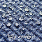Kevin Textile Outdoor Waterproof Throw Pillow Covers Pack of 2 Weaving Texture Water Resistant Outside Decorative Cushion Covers for Garden Patio Tent Balcony Bench Couch Sofa 16x16 Inch, Navy Blue