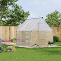 6X9 ft Polycarbonate Greenhouse with Aluminum Frame, Polycarbonate Greenhouse for Outdoors, Greenhouses with Ventilation, Aluminum Large Walk-in Greenhouses for Outside