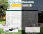 AMERLIFE 13.5x13.5x9 FT Hexagonal Walk-in Greenhouse for Outdoors, Heavy-Duty Greenhouse with Windbreak Ropes, Waterproof PE Cover, Ground Stakes, Tunnel Green House for Garden, White/Green