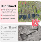 SHARK ATTACK 5-Piece Steel Shovel Set with D-Grip Handles - Multi-Size Garden Shovels with Powder Coating for Digging, Planting & Car Emergency