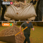 2 Pcs Heavy Duty Leaf Tarp Strap, 10.2 ft Yard Tarp Pulling Tool, Reusable Waste Tarps Shoulder Strap for Efficient Outdoor Leaf Debris Cleaning and Moving