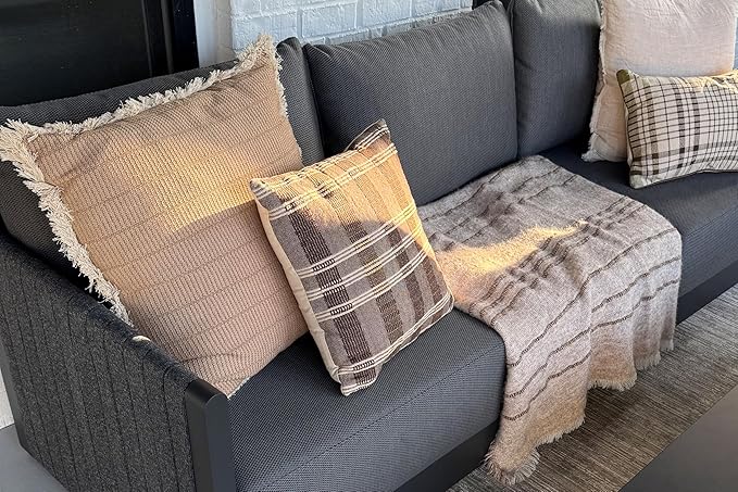 PURPLE LEAF 8 Pieces Patio Conversation Sets with Cushions and Pillows All Weather Outdoor Couch Sectional Set Patio Conversation Set for Garden Poolside Backyard Gray