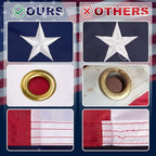 XIFAN Premium American Flag 8x12 Outdoor, Heavy Duty 420D Tough Polyester, Long Lasting US Flags for High Wind Outside with Embroidered Stars, Sewn Stripes, 3 Brass Grommets