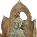 Alpine Corporation TZL420 59" Outdoor Buddha Fountain with LED Lights, Elegant Water Feature for Garden, Patio, Yard & Outdoor Spaces, Realistic Stone Look, Calming Waterfall for Relaxation, Brown