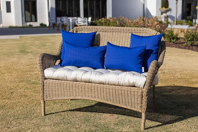 RSH DECOR: 6-Pack Pillow Set | All-Weather Spun Fabric | Water & Fade-Resistant | 17" Square, 20" x 12" Lumbar, 20" x 6" Neck Roll | Outdoor Pillows for Patio Furniture | Veranda