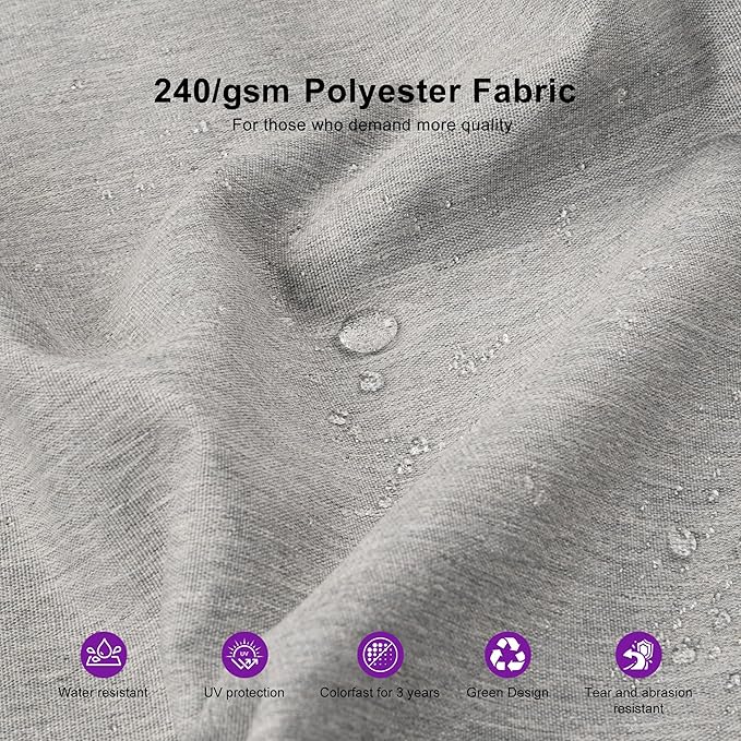 PURPLE LEAF 10 FT Cantilever Patio Umbrella Outdoor Umbrella with 220lbs Base Large Square Windproof Offset Umbrella for Pool Deck Garden, Pebble Grey