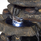Go Yard Stone Waterfall Fountain with LED Lights