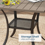 DIFY 3 Pieces Outdoor Patio Dining Set for 2, 27.6" Small Square Metal Dining Table and 2 Sandshell Textilene Swivel Dining Chairs, Outdoor Table and Chairs