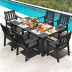YEFU Patio Dining Chairs Set of 6: All Weather Outdoor Dining Chairs with Wide Curved Seat and Backrest - Outdoor Furniture Plastic for Outside Backyard/Garden/Porch/Deck 350lbs Capacity Black