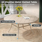 DIFY 9 Pieces Outdoor Patio Dining Set, 8 Sandshell Textilene Swivel Dining Chairs and 60" Sandshell Round Metal Dining Table, Outdoor Table and Chairs
