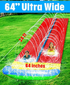 JAMBO 24Ft XL Slip Splash and Slide and 2 Bodyboards, Heavy Duty Lawn Water Slide, Summer Water Toy with Sprinkler for Backyard Outdoor Water Fun n Toys for Kids, Splash Mat Splash Pad