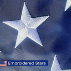 Pole Sleeve Flag 3x5,Us Flag Pole Sleeve,New 420D Polyester,Heavy Duty Durable TearProof,Embroidered Stars,Sewn Stripes,UV Protection,Water Resistant,Sleeved American Flag (Pole NOT Included)