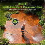 Professional 4200PSI 4GPM 212CC Gas Pressure Washer, 7.0 HP Commercial Gas Power Washer with 1L Foam Bottle 9" Wheels 5 Nozzles 25FT Hose for Home Car Fence Driveway (EPA/CARB/ETL Compliant), Green