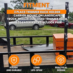 ECOTRIC 3 Place Weed Eater Rack Carrier Mount On Landscape Truck Trailer Enclosed Trimmer Rack Holder w/Lock Pair Steel Lockable