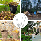 2PCS Trash Bag Holder Outdoor Leaf Bag Support Stand with 15 PCS 39 Gallon trash bags | Metal Garbage Bag Frame Holder for 30-45 Gallons Bags for Camping, Leaves, Gardening Parties