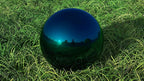 Lulu Decor, 12 Stainless Steel Gazing Ball, Shiny Garden Decoration (Blue)