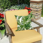 LVTXIII Outdoor Accent Patio Toss Pillow Covers, Covers ONLY Tropical Throw Pillow Case Sham, Square Cushion Covers for Indoor Outdoor Use 2 Pack, 18" x18" – Palm Green