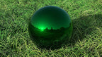 Lulu Decor, Size 12 Green Stainless Steel Gazing Mirror Ball, Smooth Reflective Shiny Garden Decoration Globe