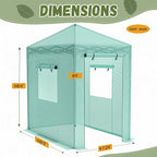 Devoko Walk-in Greenhouse, Portable Pop-in Green House with Zippered Door and 2 Roll-up Windows and PE Cover, Portable and Easy Assemble (Green, 6x4 Feet)