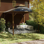 Kingdura Hardtop Gazebo 10'x10' with Double Polycarbonate Roof Canopy, Outdoor Gazebo with All-Weather Resistant Aluminum Frame Permanent Pavilion, UV Blocking for Patio Lawn Garden