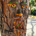 Mood Lab Tree Face Decor - Outdoor Bird Feeder with Acorns - Old Man Tree Face Garden Hugger Decoration