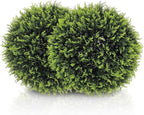 HOMCOM Topiary Balls Set of 2 17.7 Inch Artificial Plant, UV-Protected Anti-Fading Faux Decorative Cedar Balls, Fake Plants for Home Indoor Outdoor Decor, Green