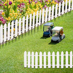 Prsildan 40 Inches Miniature Fairy Garden Fence, DIY Wood Picket Fence Mini Ornament for Dollhouse